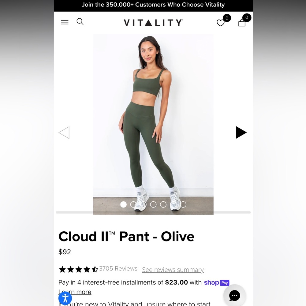 Vitality cloud II legging grey size small